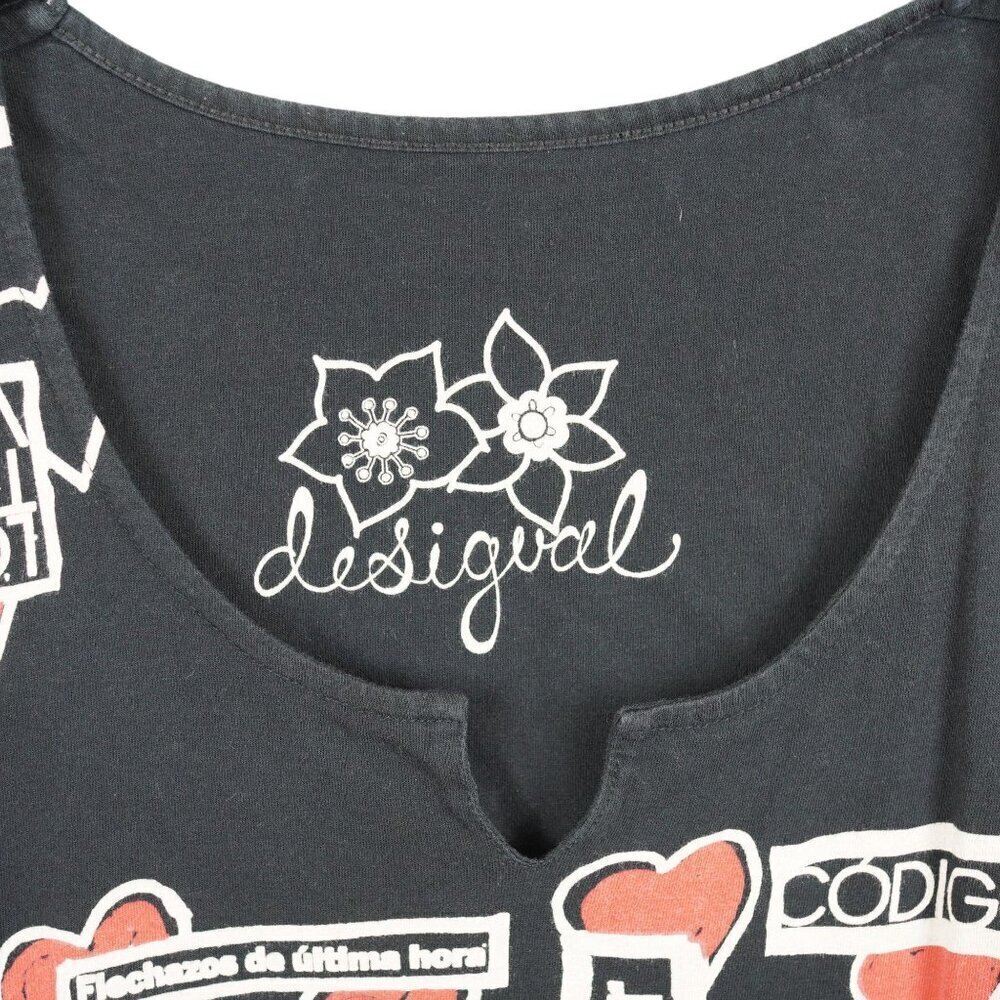 Desigual Tunic Top Hearts Patchwork Asymmetrical … - image 3